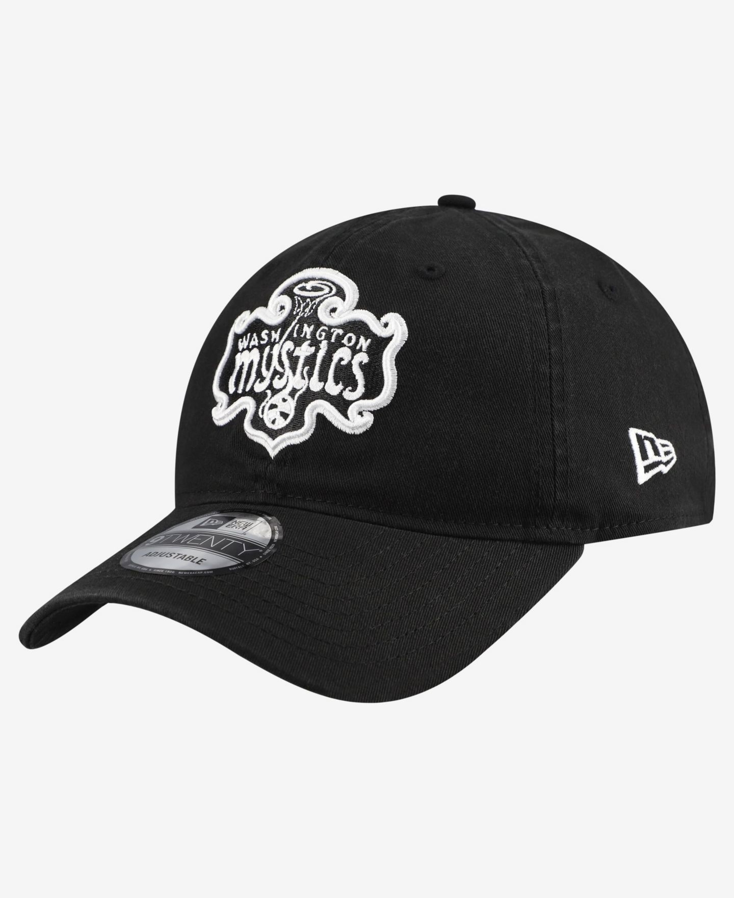 Мужская кепка New Era Black Washington Mystics 9TWENTY Adjustable Hat — фото 1
