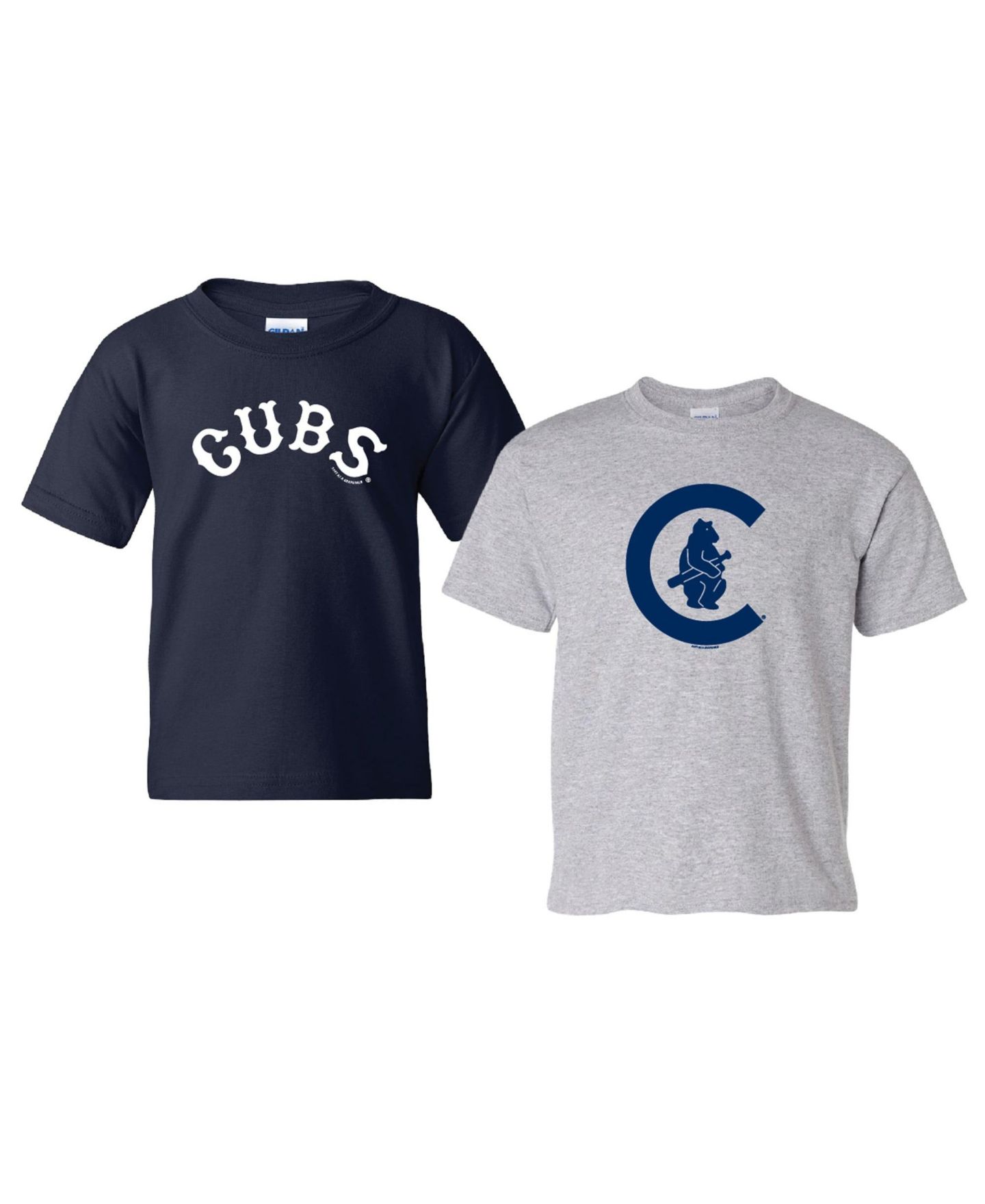 Детские комплекты Soft As A Grape Navy/Heather Gray Chicago Cubs Cooperstown 2-Pack T-Shirt Set — фото 1