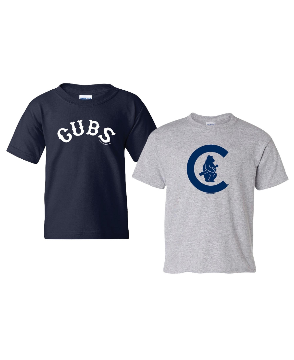 Soft As A Grape Boys' 4-20 Cooperstown Chicago Cubs Crewneck Graphic T-Shirt, 2-Pack - Navy