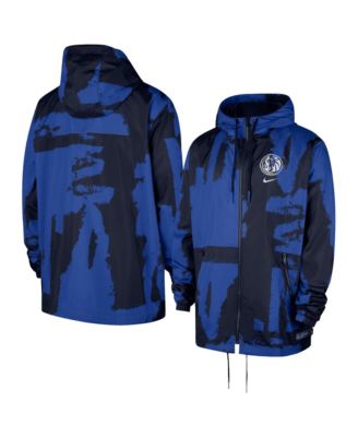 Men's  Navy/Blue Dallas Mavericks Courtside Club Premium Woven Full-Zip Hooded Jacket