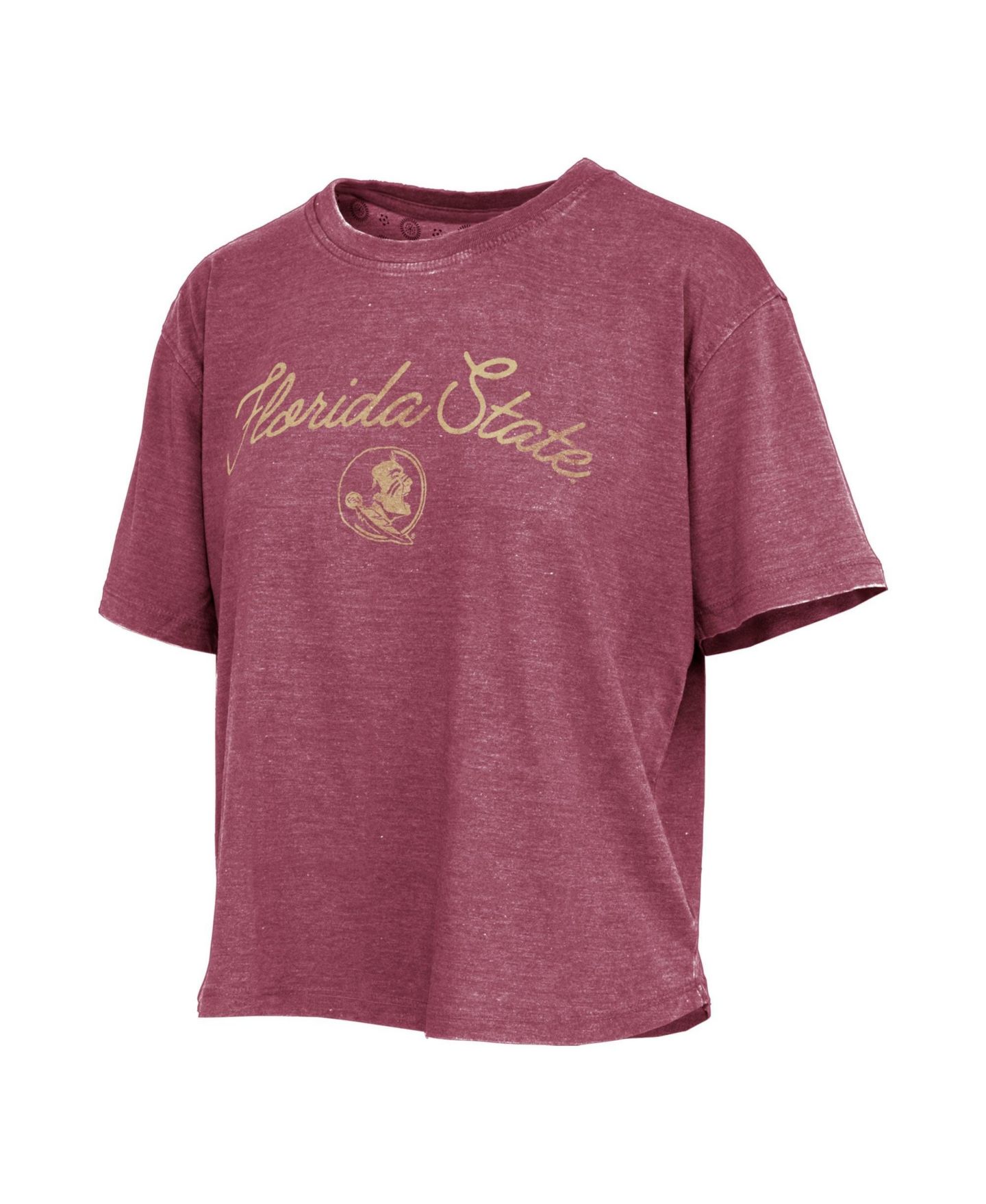 Женская футболка Pressbox Garnet Florida State Seminoles Vintage Waist Length Script Over Logo — фото 2
