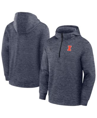 Nike - Men's Navy Illinois Fighting Illini Coaches Dri-FIT Half-Zip Hoodie Navy