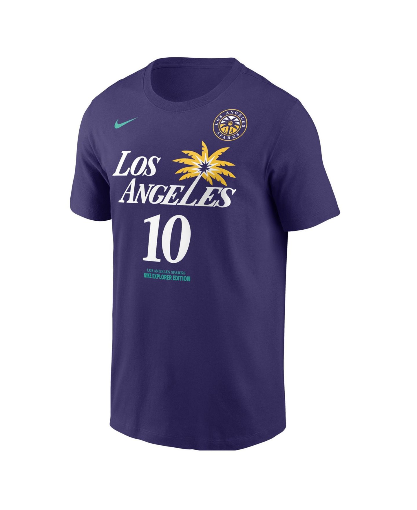Мужская футболка Nike Kelsey Plum Purple Los Angeles Sparks Name & Number — фото 2
