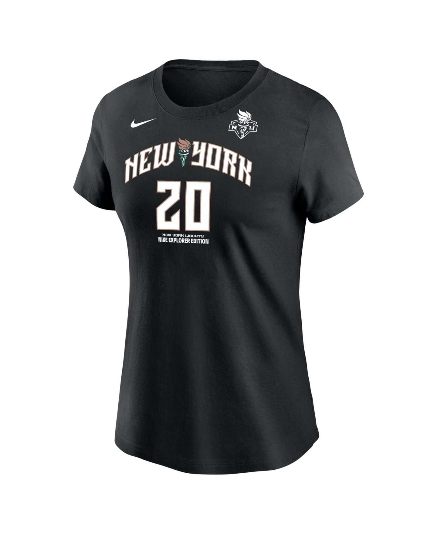 Женская футболка Nike Sabrina Ionescu Black New York Liberty Name & Number Explorer Edition — фото 2