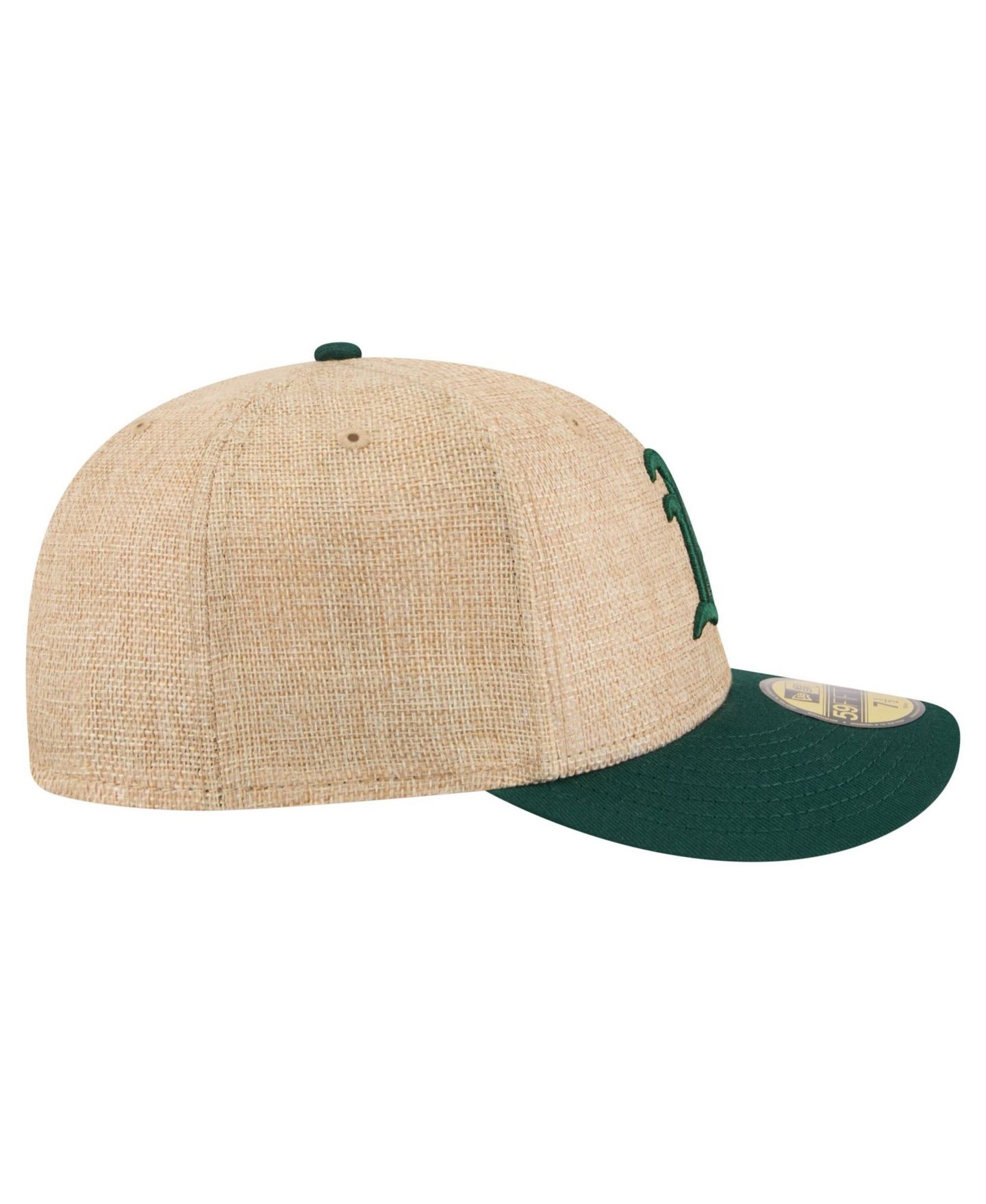 Мужская кепка New Era Natural/Green Athletics Twine 59FIFTY Fitted Hat — фото 7
