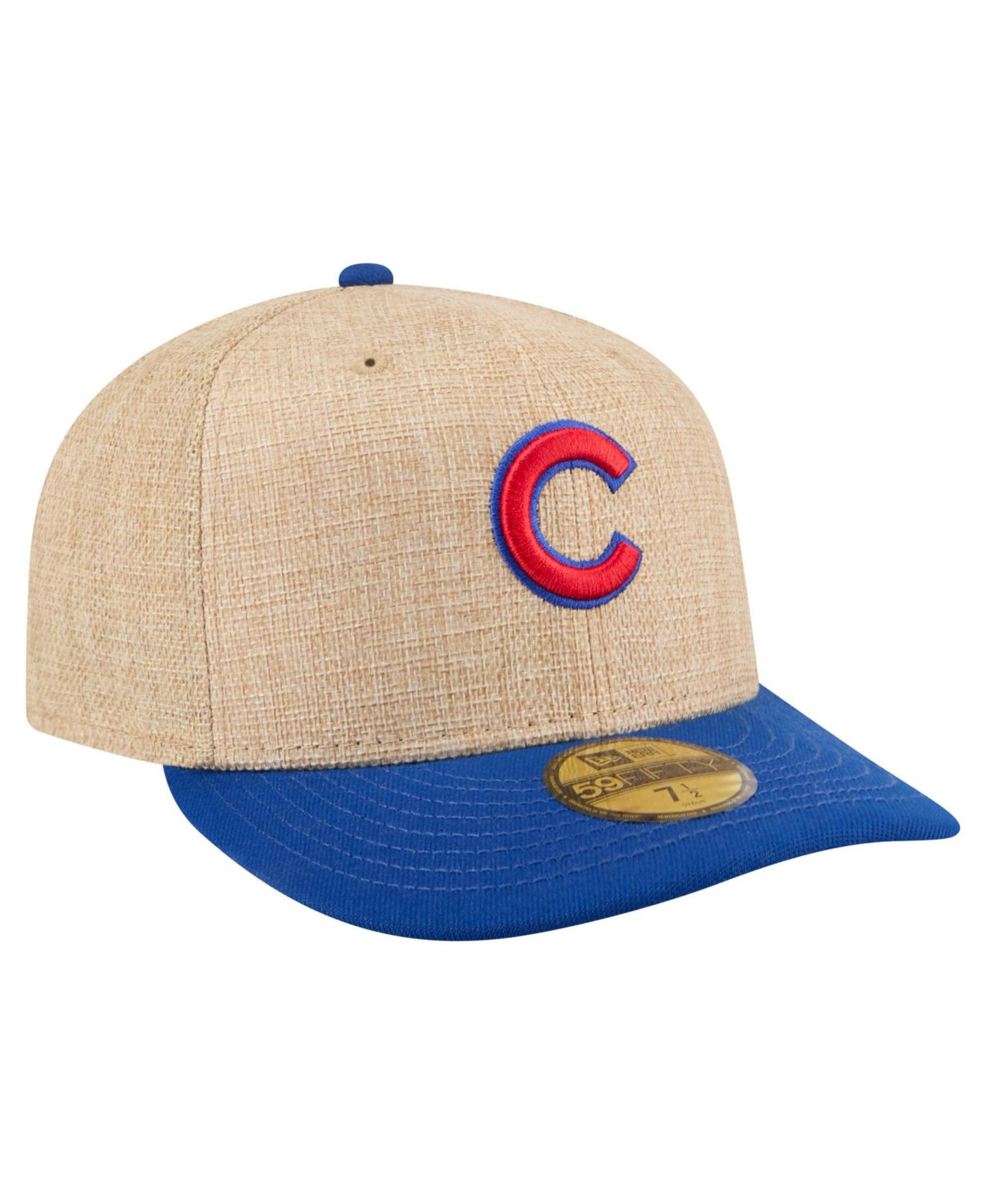 Мужская кепка New Era Natural/Royal Chicago Cubs Twine 59FIFTY Fitted Hat — фото 3