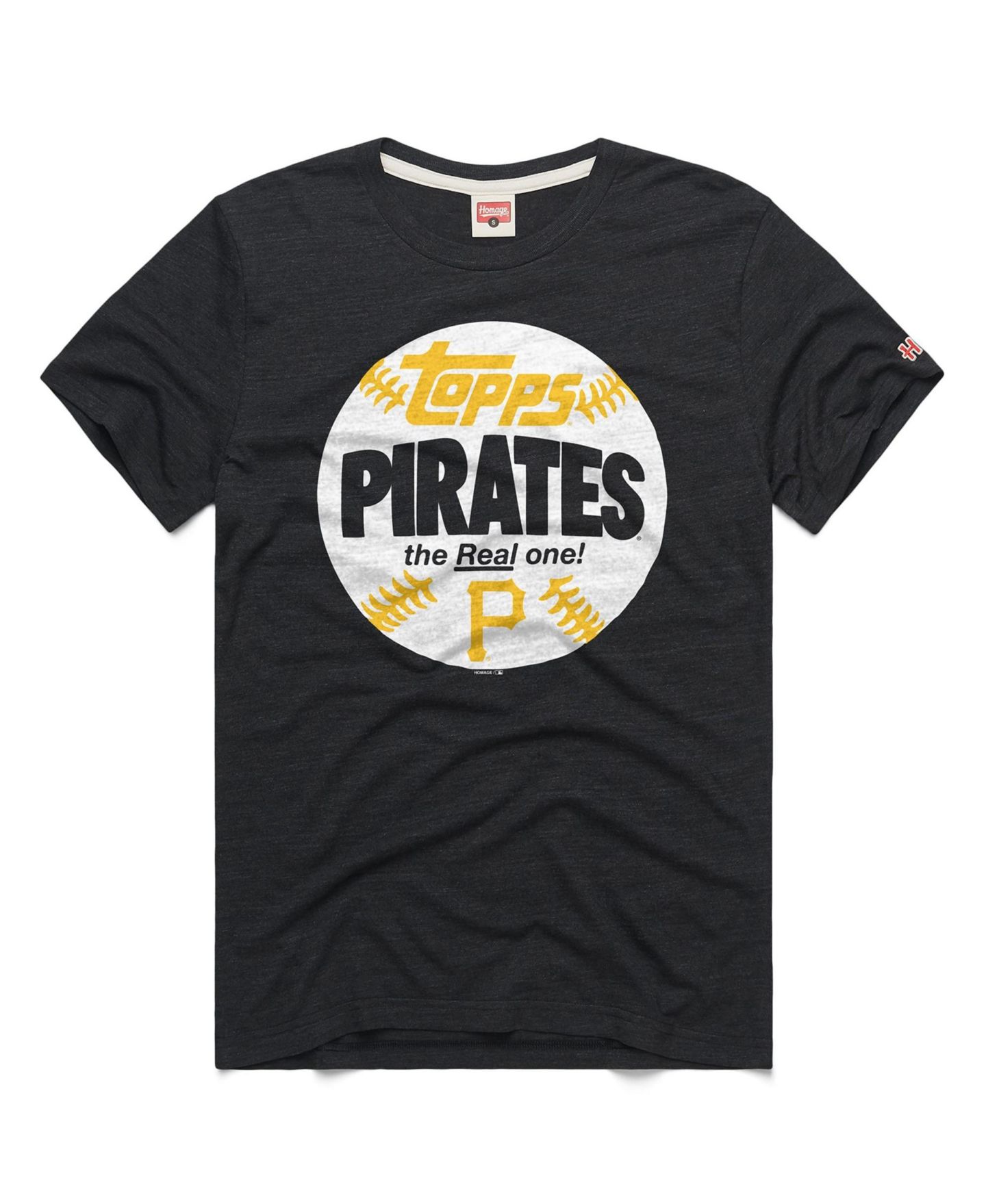 Мужская футболка Homage Charcoal Pittsburgh Pirates MLB x Topps Baseball The Real One Tri-Blend — фото 1