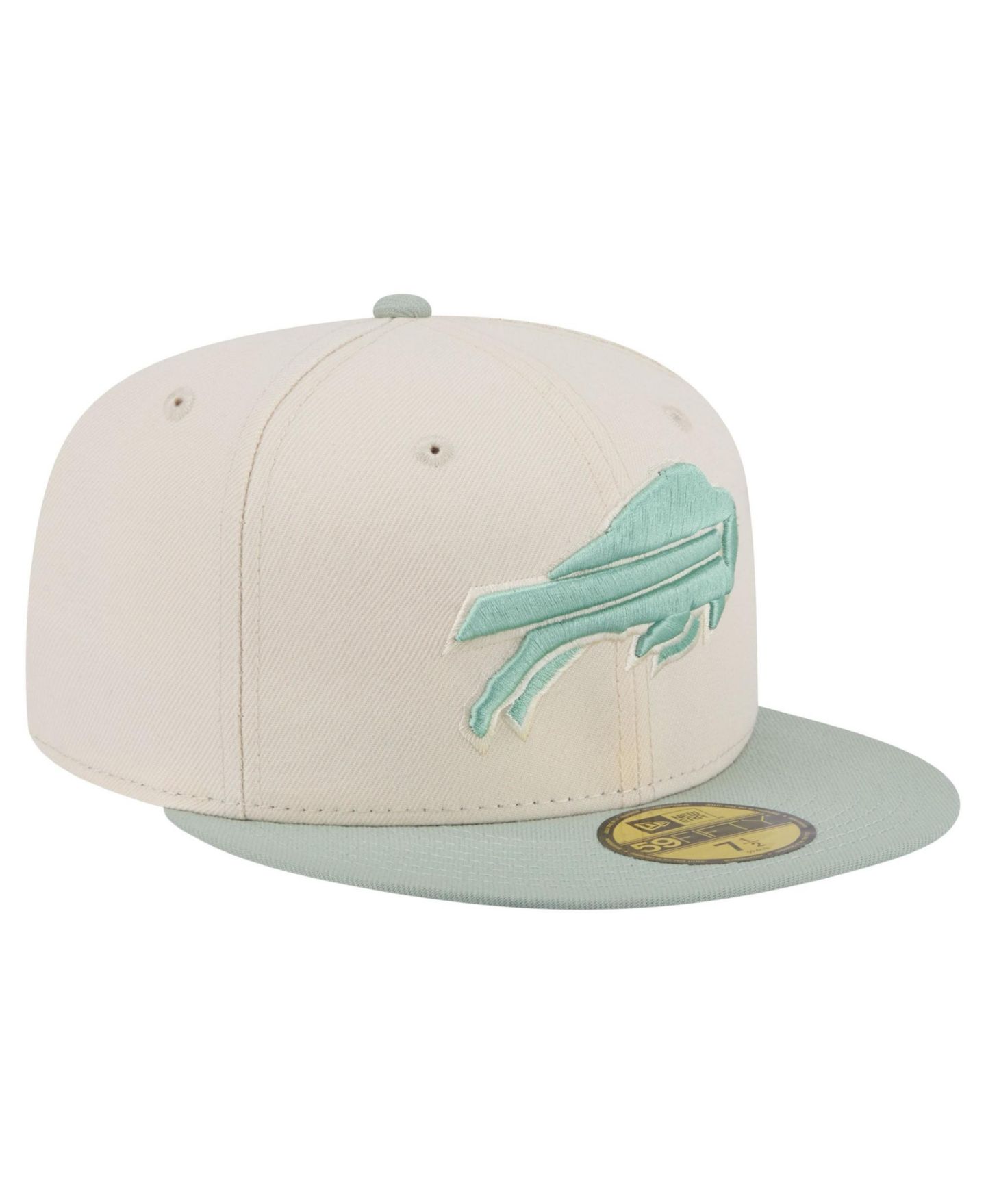 Мужские головные уборы New Era Cream/Light Green Buffalo Bills Color Pack 59FIFTY Fitted Hat — фото 3