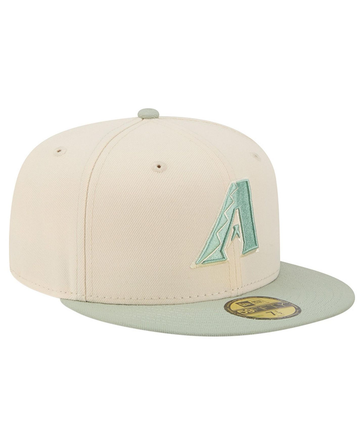 Мужские головные уборы New Era Cream/Green Arizona Diamondbacks Color Pack 59FIFTY Fitted Hat — фото 3