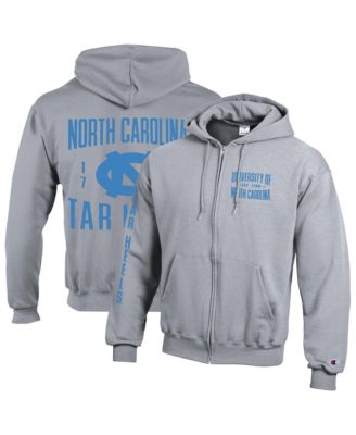 Men's  Heather Gray North Carolina Tar Heels Varsity Powerblend Full-Zip Fleece Hoodie