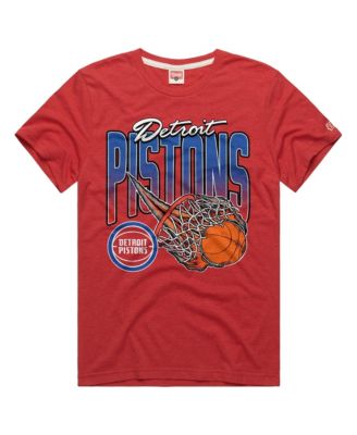 Men's and Women's  Red Detroit Pistons On Fire Tri-Blend T-Shirt