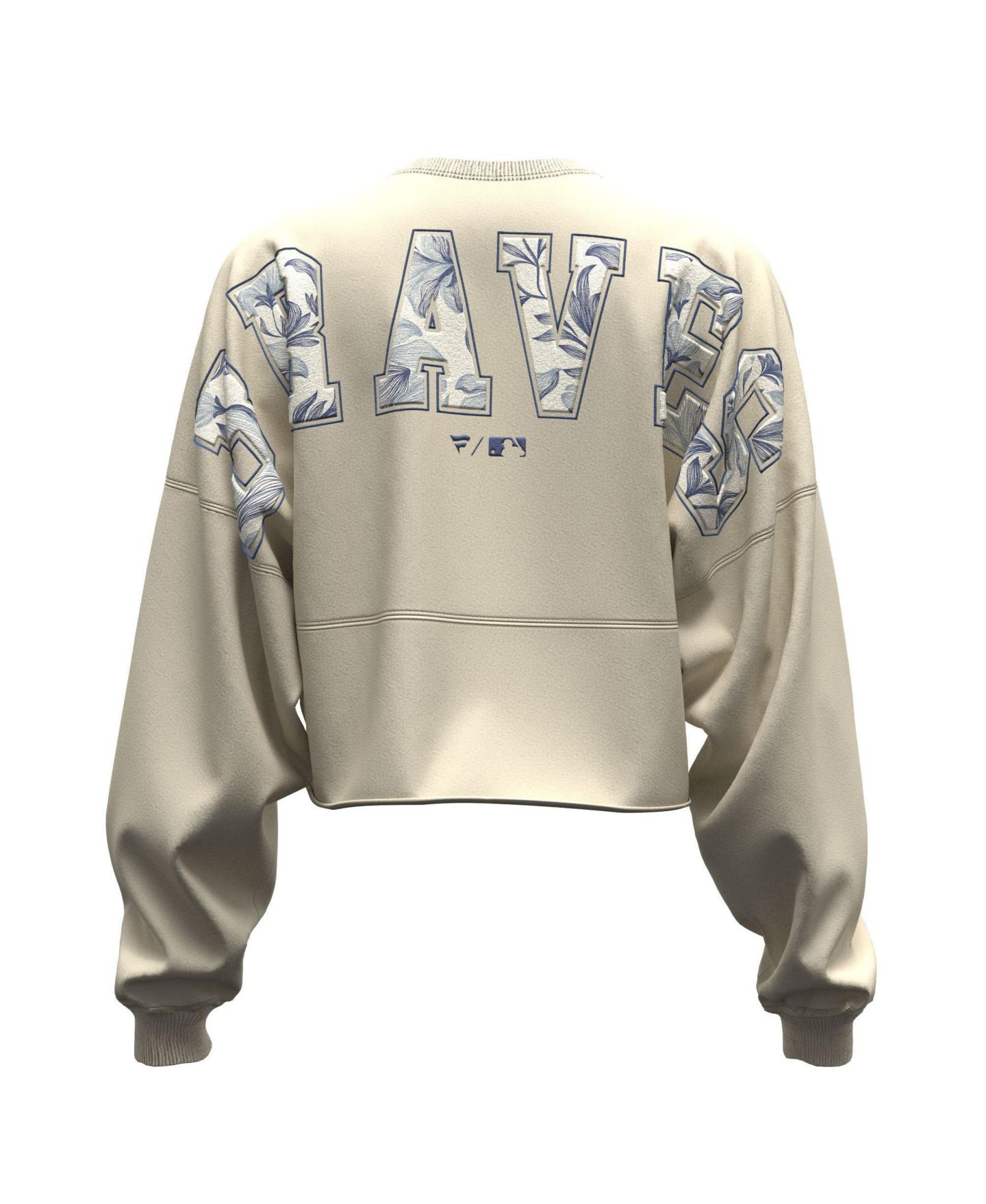 Женская футболка Fanatics Light Beige Atlanta Braves Spirit Floral Script Cropped Long-Sleeve — фото 4