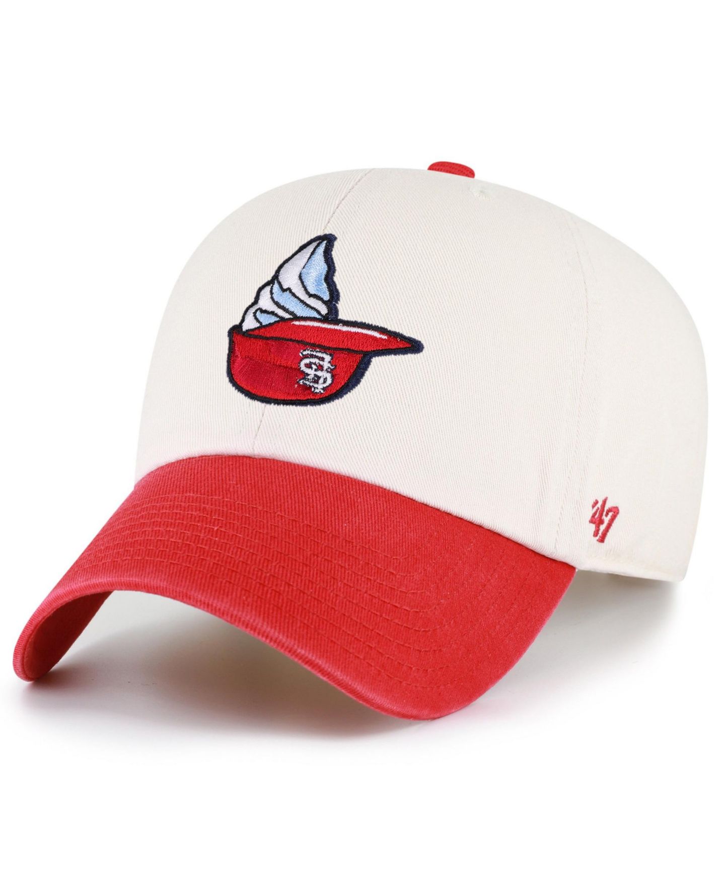 Кепка '47 Brand Natural St. Louis Cardinals Single Swirl Ice Cream Helmet 2.0 Clean Up Adjustable Hat — фото 2