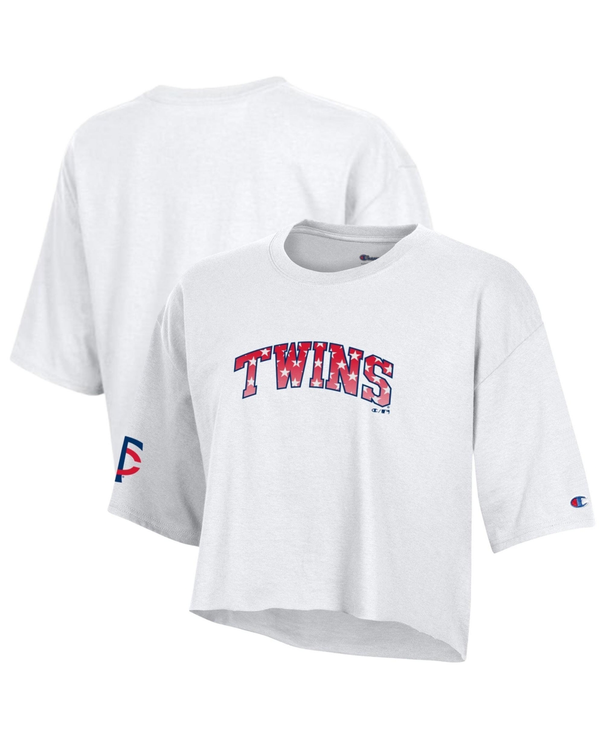 Champion Women's Minnesota Twins Americana Cropped Graphic Crewneck T-Shirt