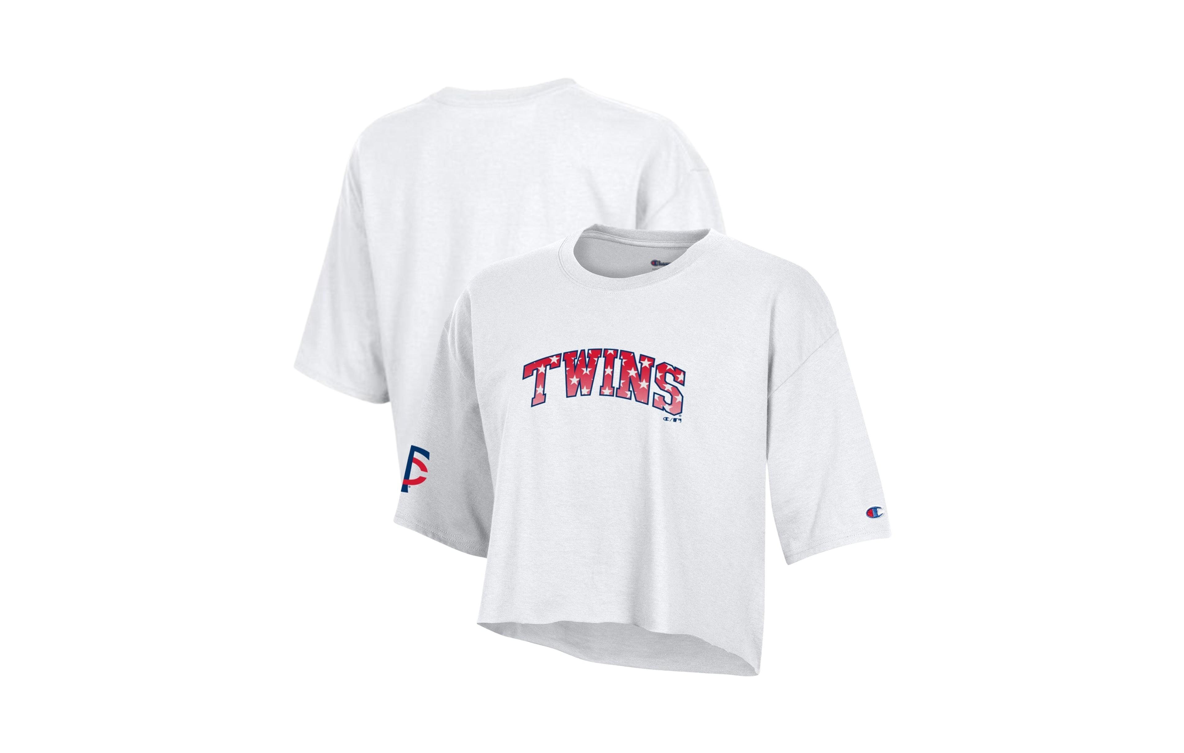 Champion Women's Minnesota Twins Americana Cropped Graphic Crewneck T-Shirt