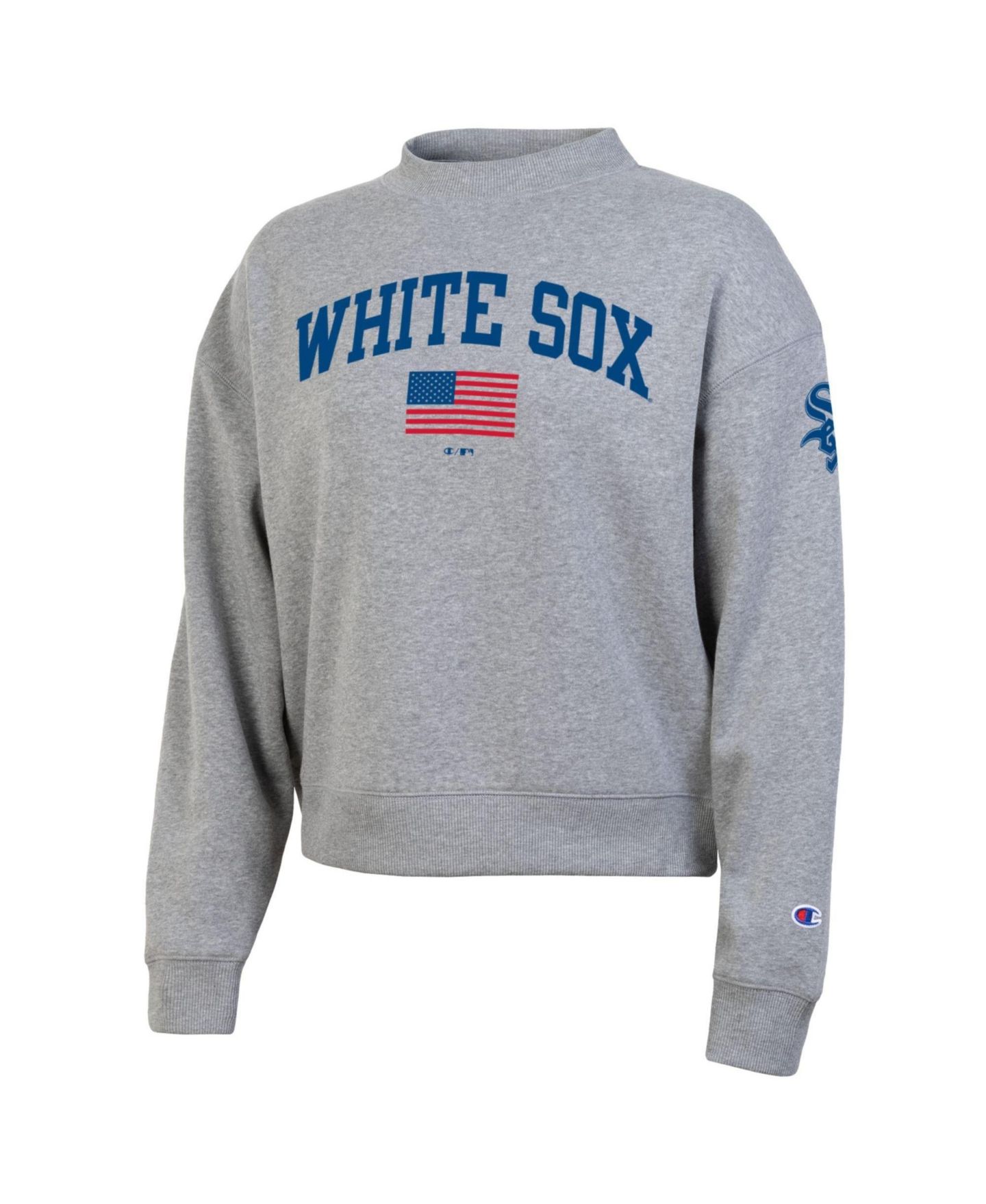 Женская толстовка Champion Heather Gray Chicago White Sox Americana Triumph Fleece Tri-Blend — фото 2