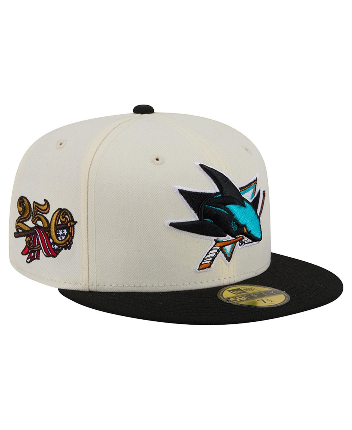 New Era Men's Cream San Jose Sharks America's 250th Two-Tone 59FIFTY Fitted Hat