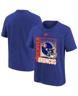 Big Boys and Girls  Royal Denver Broncos Vintage Helmet T-Shirt