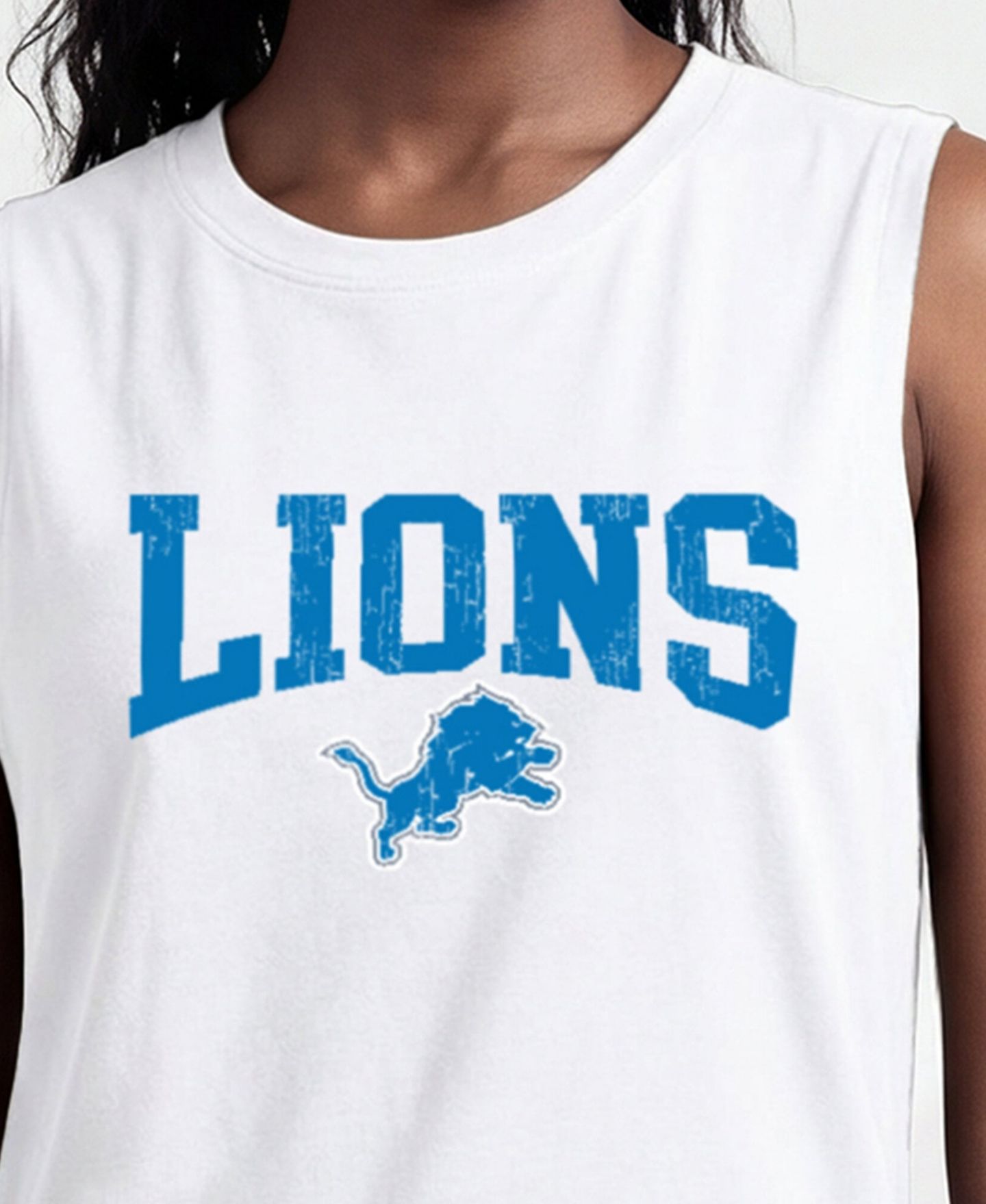 Женский топ Champion White Detroit Lions Muscle — фото 5