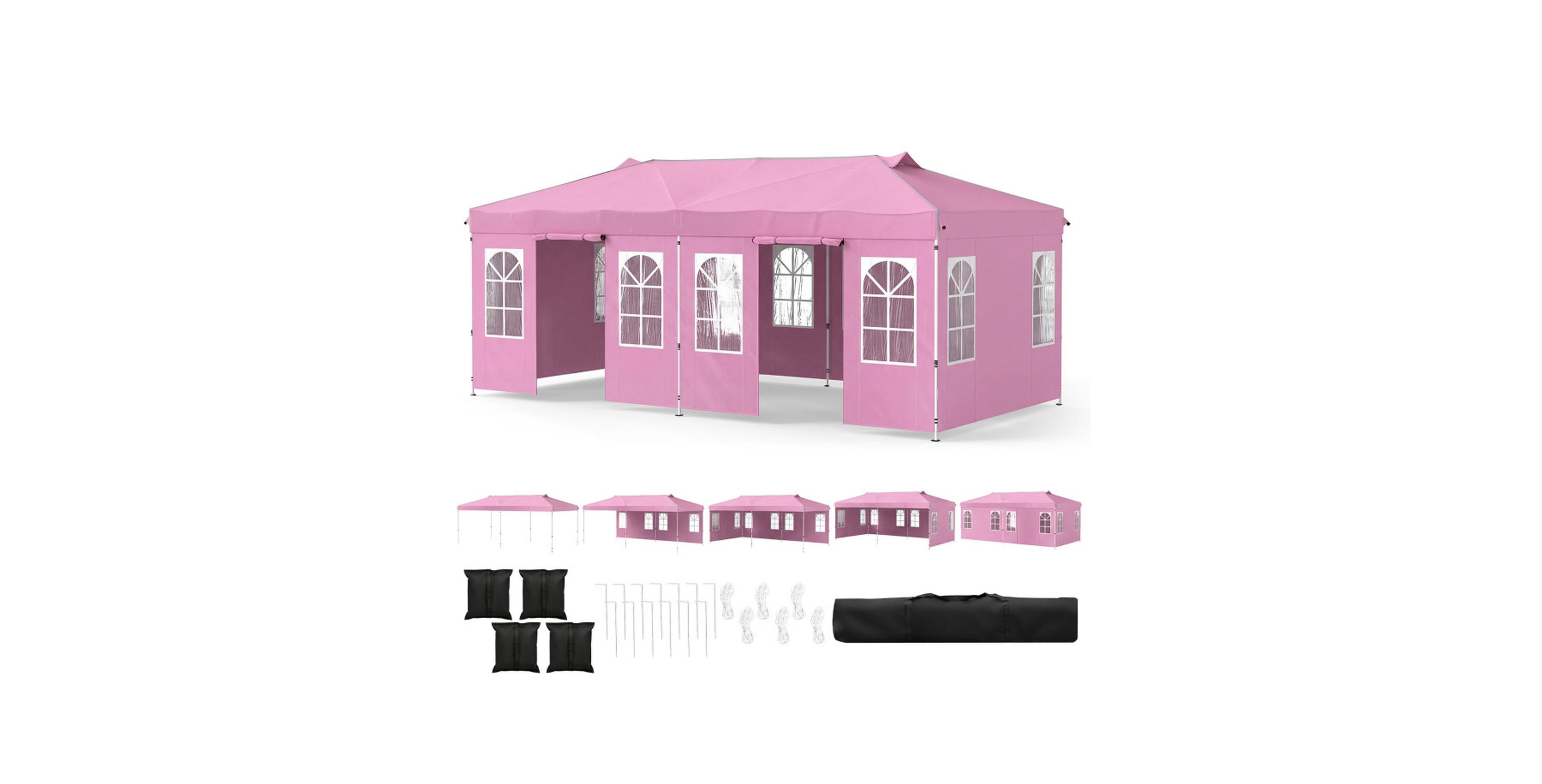 Sugift 20 x 10 Feet Pop Up Canopy Tent with Adjustable Height and 6 Sidewalls