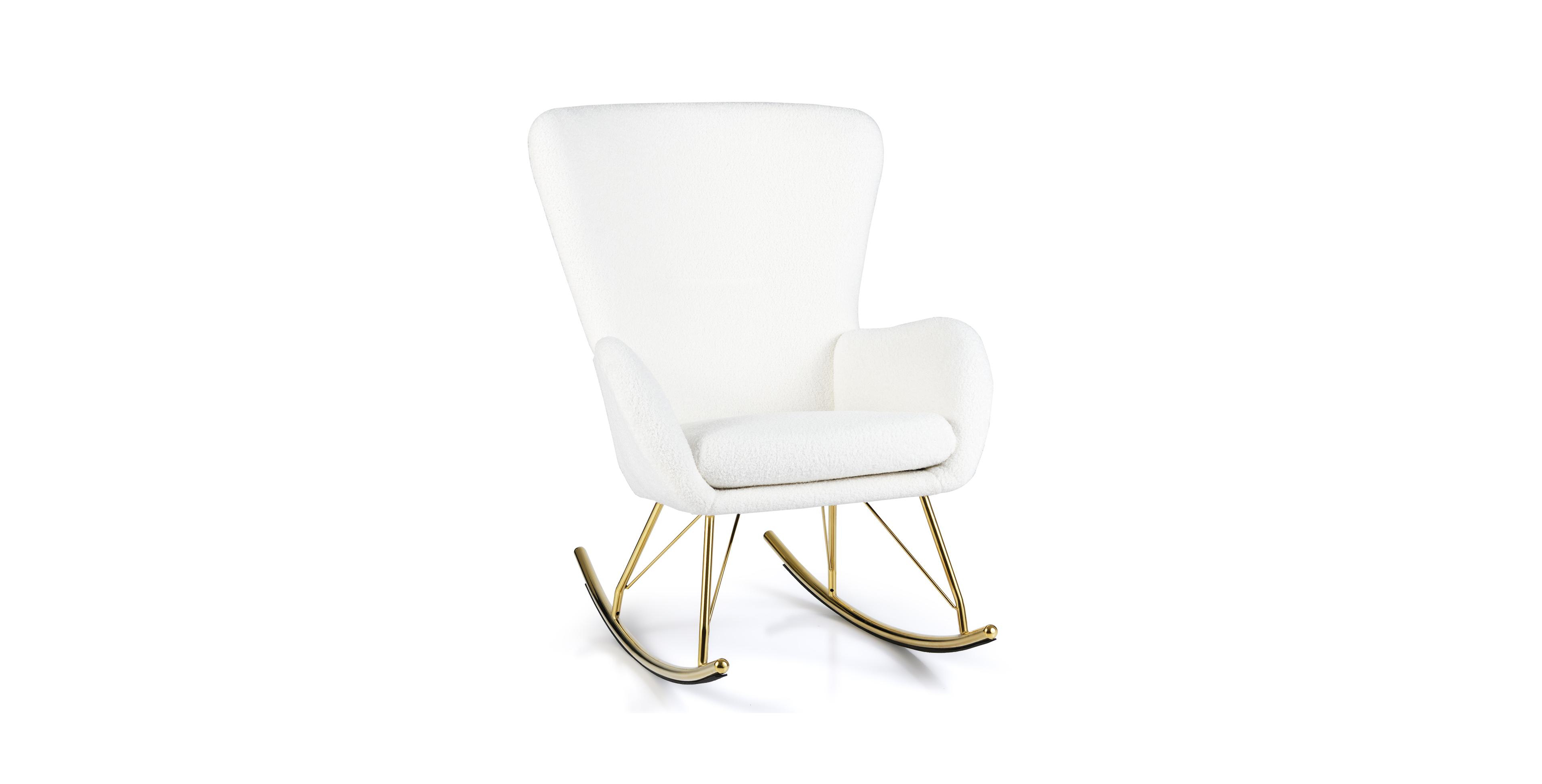 Mecale Nursery Rocking Chair with Curved Backrest and Armrests