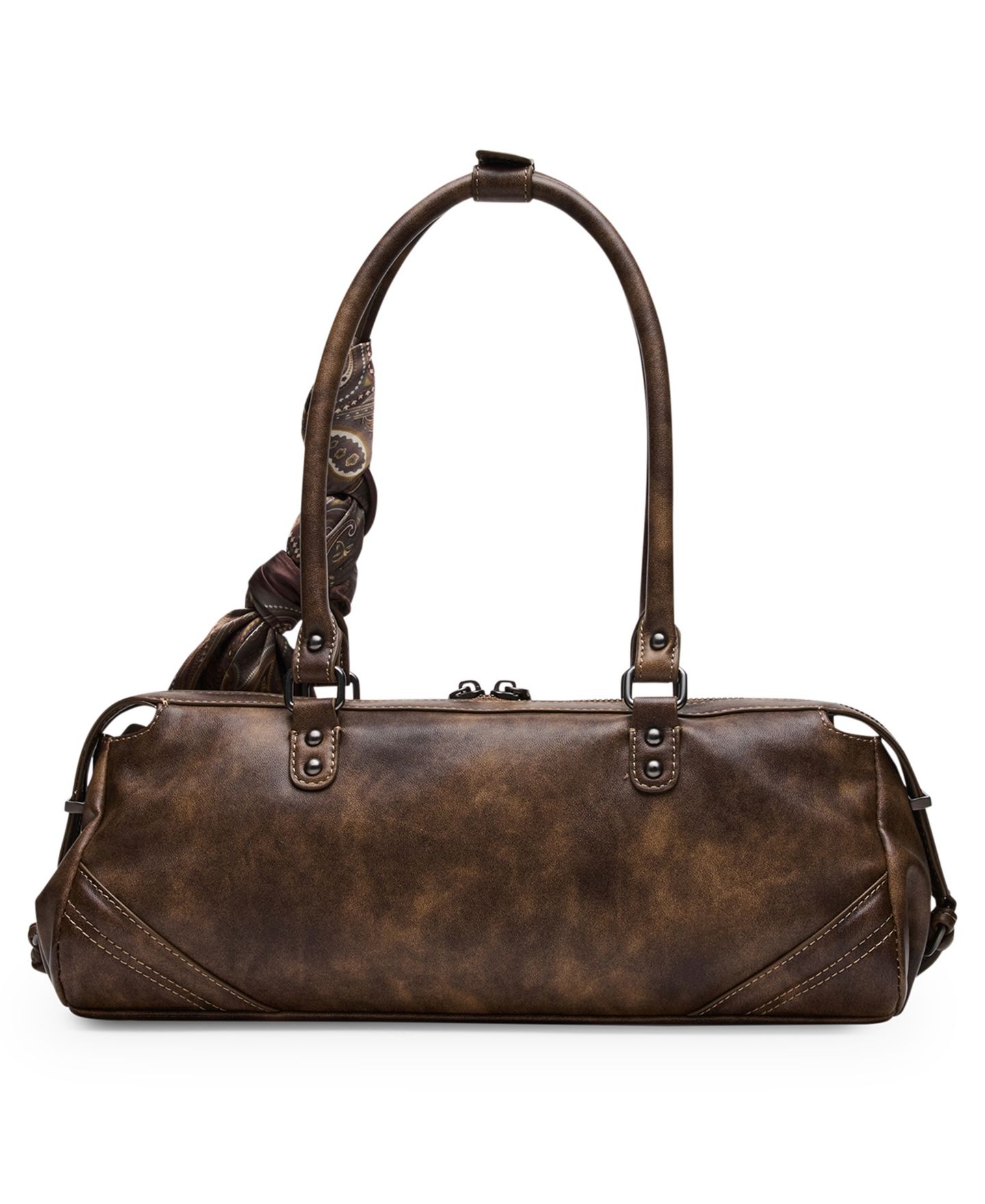 Женская сумка Steve Madden Cierra Medium Scarf Detail Large Shoulder Handbag, цвет: Коричневый — фото 2