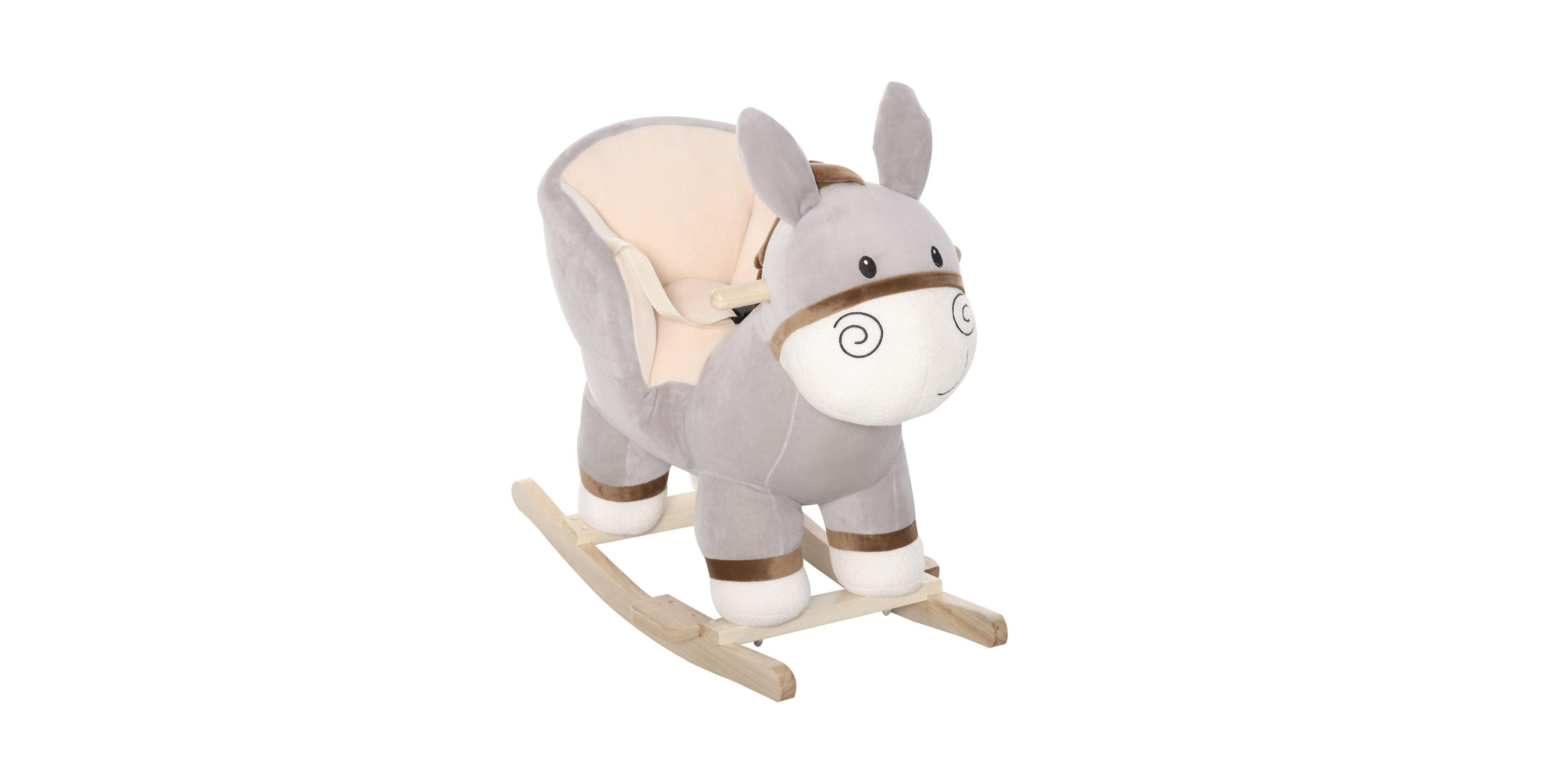 Sevorley Plush Wooden Rocking Ride-On Toy, Ages 18-36 Months