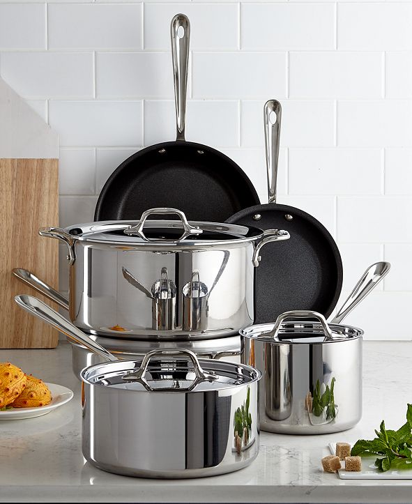 All-Clad Nonstick Stainless Steel 10-Piece Cookware Set & Reviews