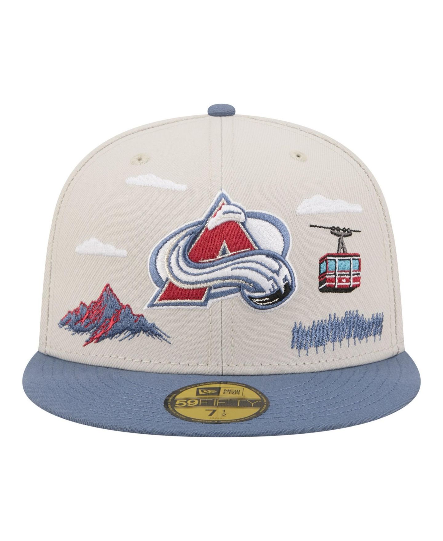 Мужская кепка New Era Tan/Blue Colorado Avalanche Localized City Icon 59FIFTY Fitted Hat — фото 2