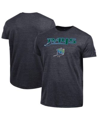 Men's  Black Tampa Bay Rays Cooperstown Wordmark Lockup Tri-Blend T-Shirt