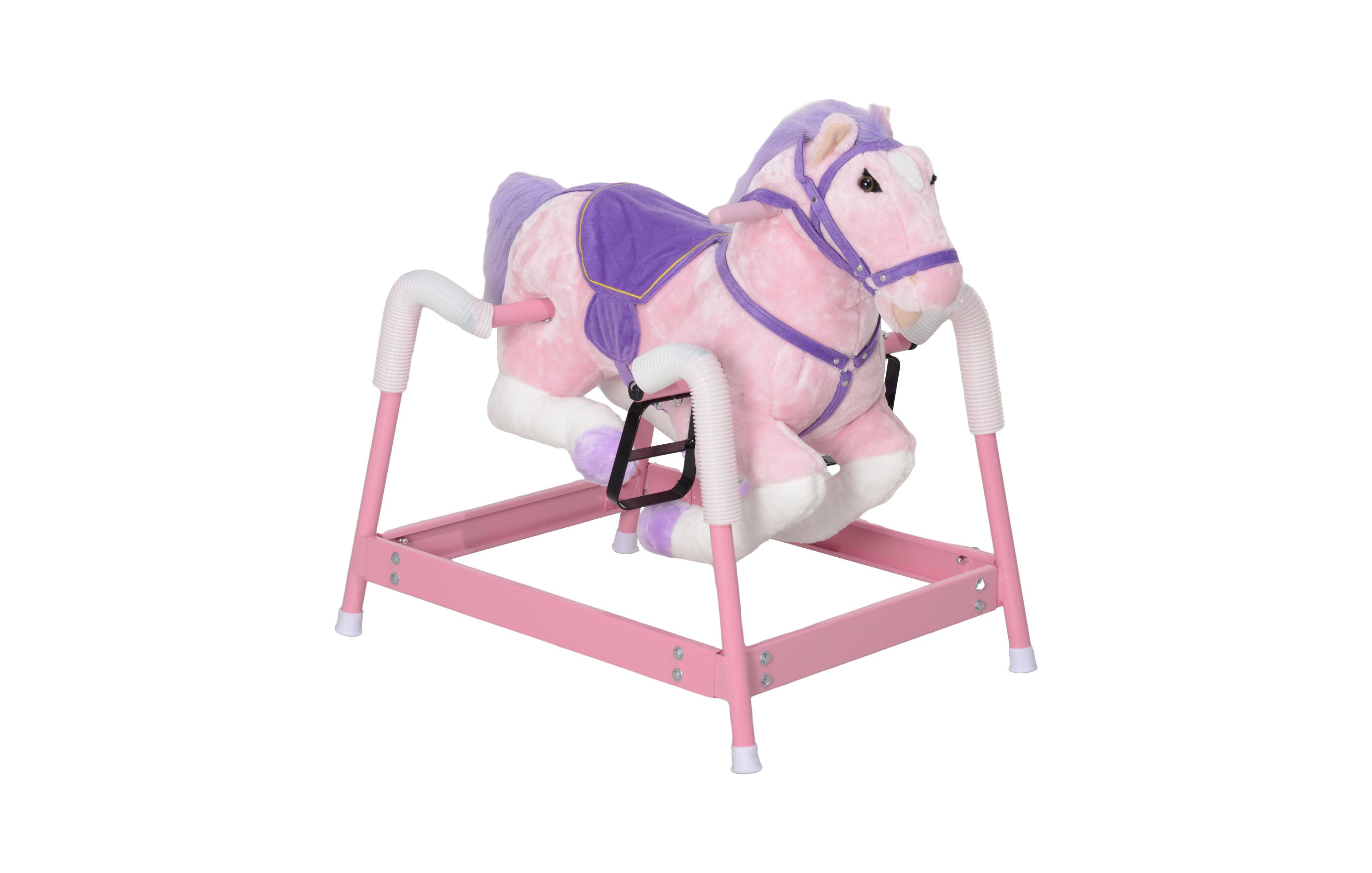 Sevorley Plush Rocking Ride-On Toy, Supports Up to 132 lbs., Ages 3-8