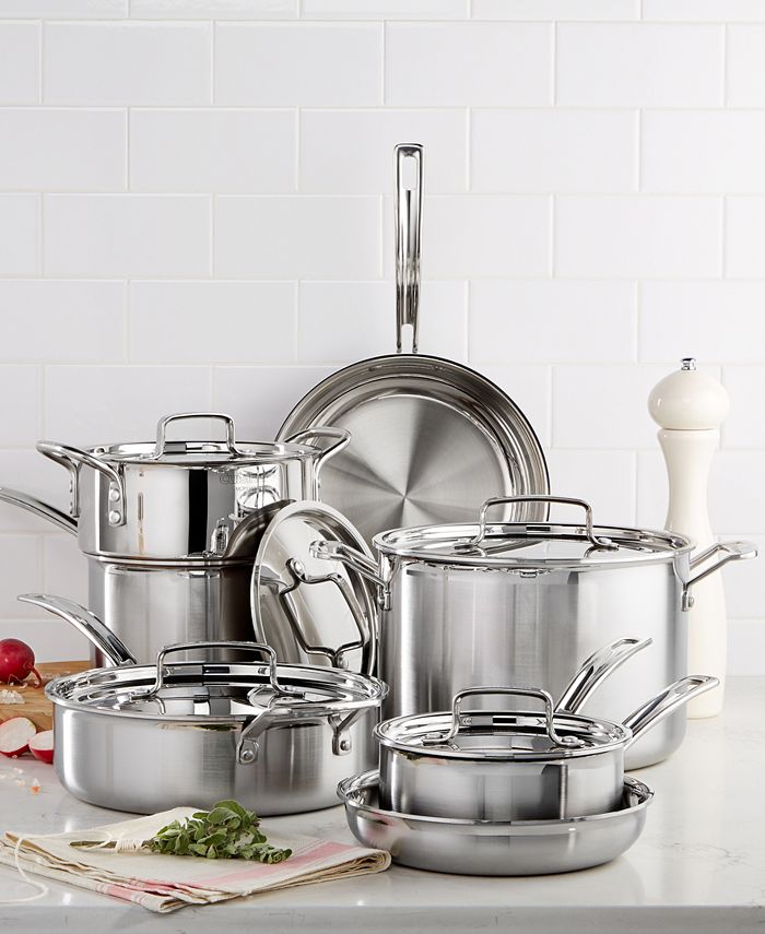 Cuisinart Multiclad Pro Tri-Ply Stainless Steel 12 Piece Cookware Set Cuisinart 12 Piece Stainless Steel Cookware Set