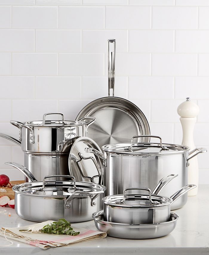 Goodful 12-Piece Classic Stainless Steel Cookware Set with Tri-Ply