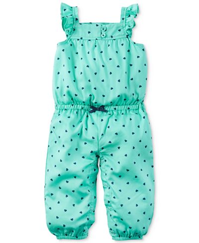 Carter's Flutter-Sleeve Heart-Print Jumpsuit, Baby Girls (0-24 months)