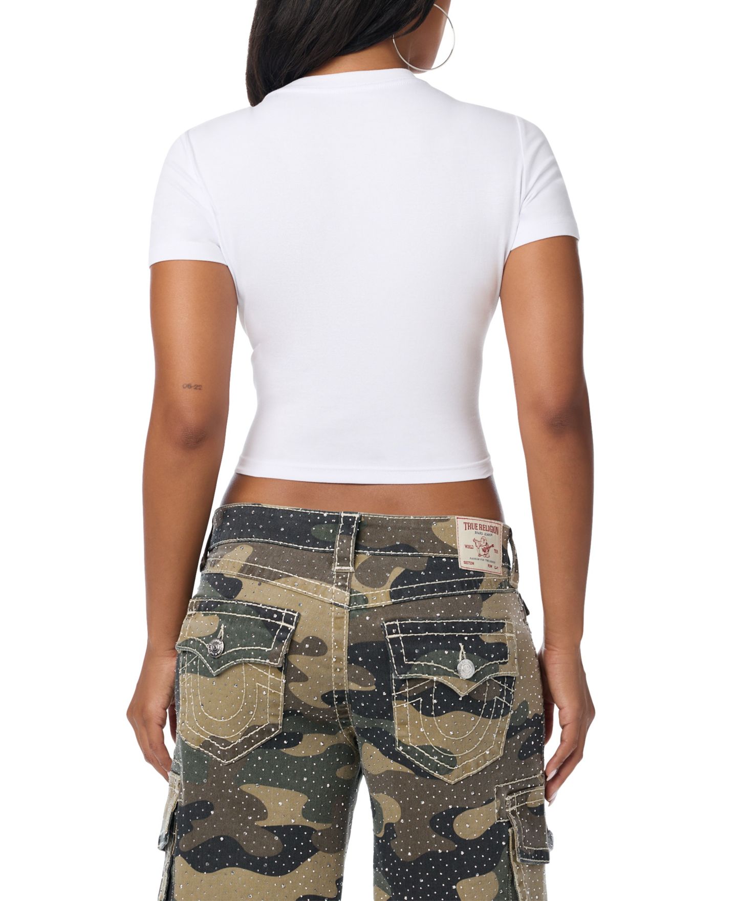 Женская футболка True Religion Graphic Crop, цвет: Оптический белый — фото 3