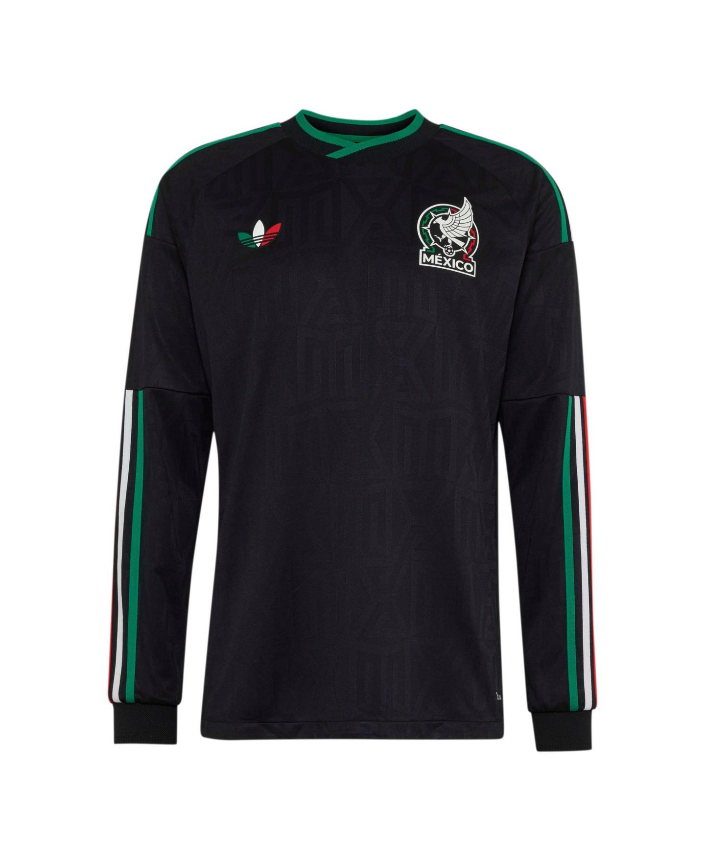Детский топ adidas Black Mexico National Team 2026 Third Long Sleeve Authentic Jersey — фото 2