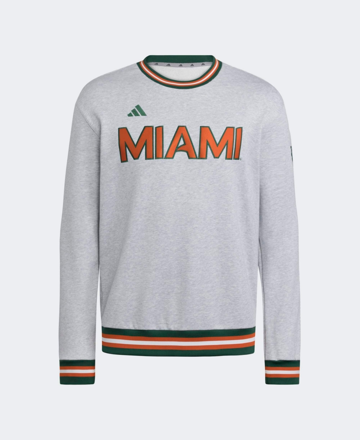 adidas Men's Gray Miami Hurricanes Dugout Collection Sweatshirt - Gray