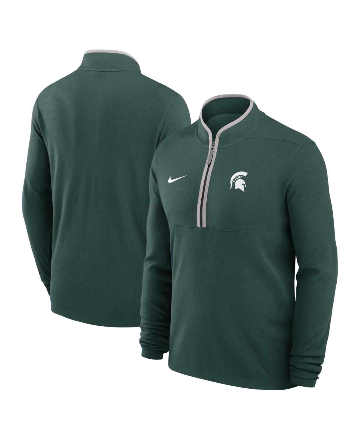 Nike Men's Green Michigan State Spartans Courtside Victory Dri-fit Half-Zip Pullover