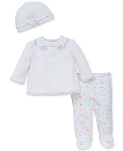 Little Me 3-Pc. Fanciful Hat, Jacket & Footed Pants Set, Baby Girls (0-24 months)