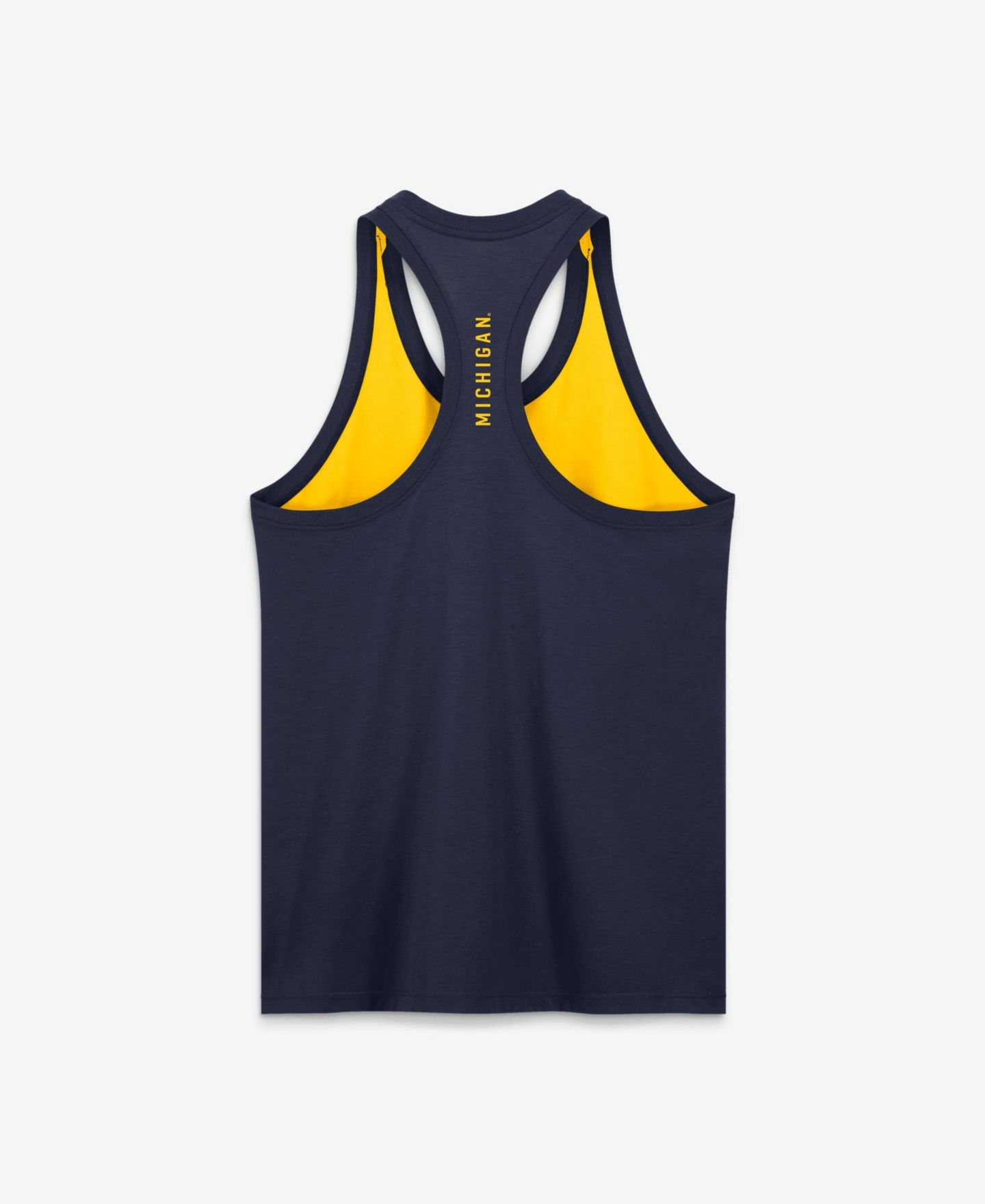 Женский топ Jordan Maize/Navy Michigan Wolverines Tri-Blend Dri-FIT Racerback — фото 5