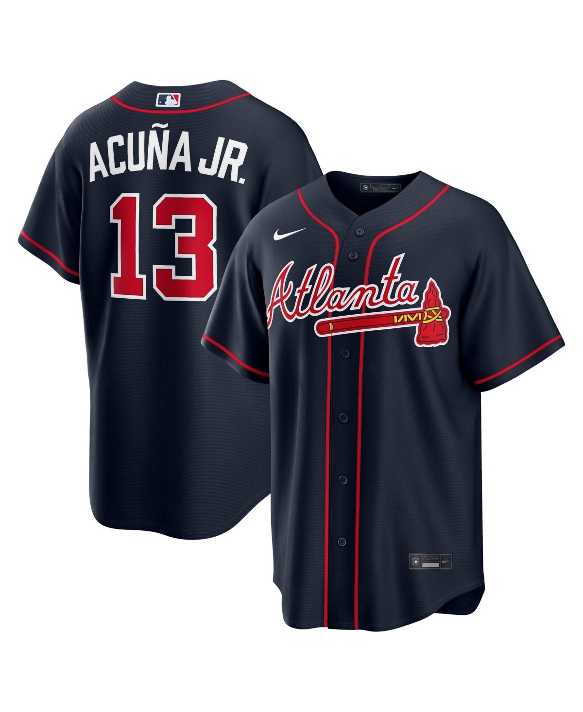 Nike Men's Ronald Acuna Jr. Navy Atlanta Braves Alternate Replica Jersey