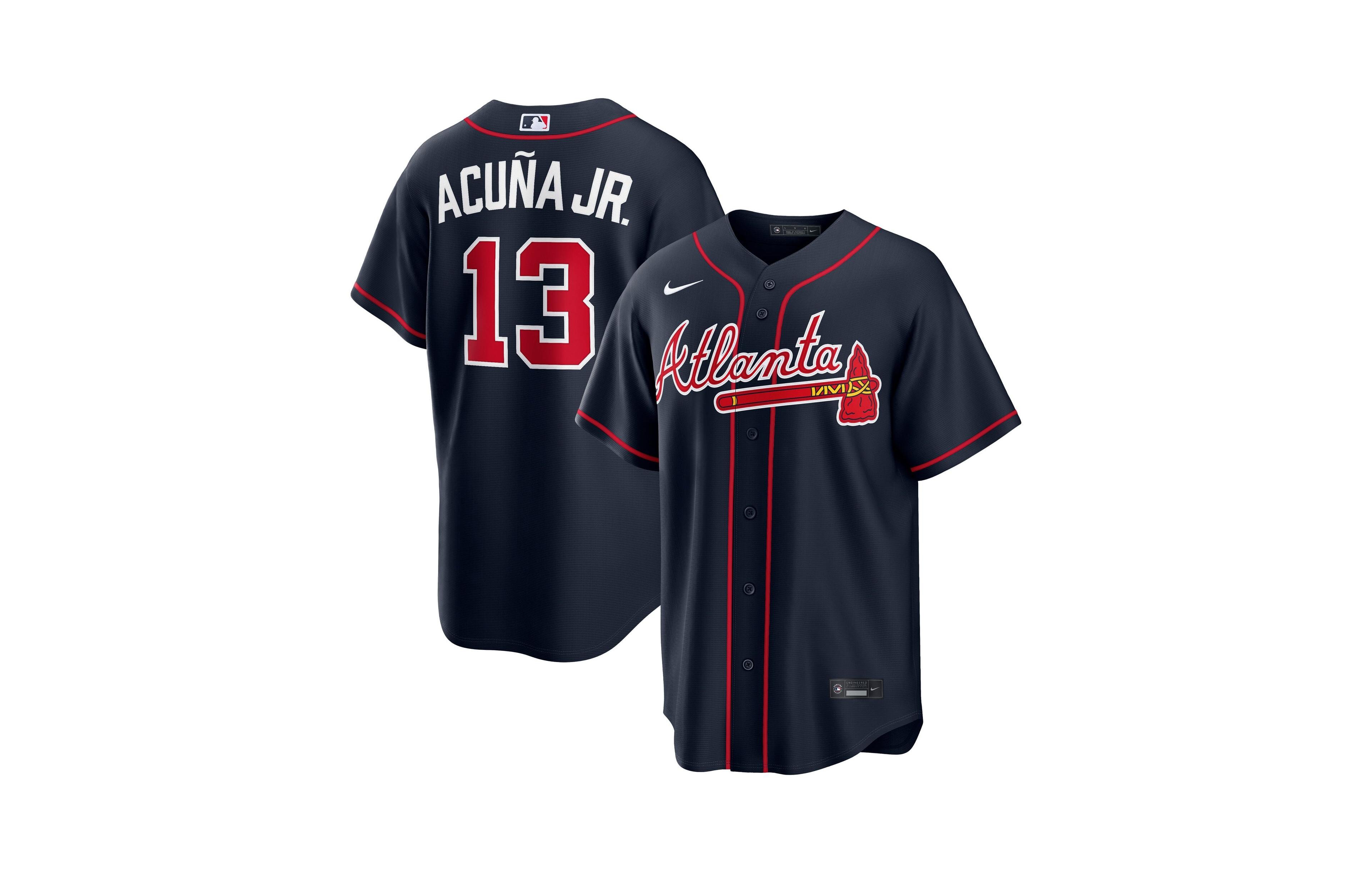 Nike Men's Ronald Acuna Jr. Navy Atlanta Braves Alternate Replica Jersey