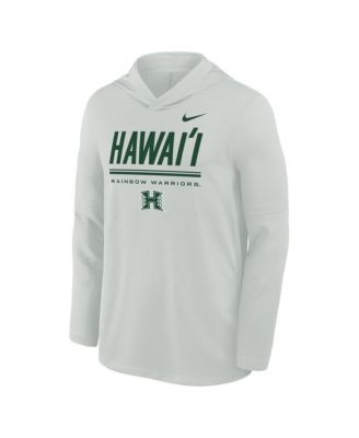 Men's  Gray Hawaii Rainbow Warriors Basketball Lightweight Dri-FIT Hoodie