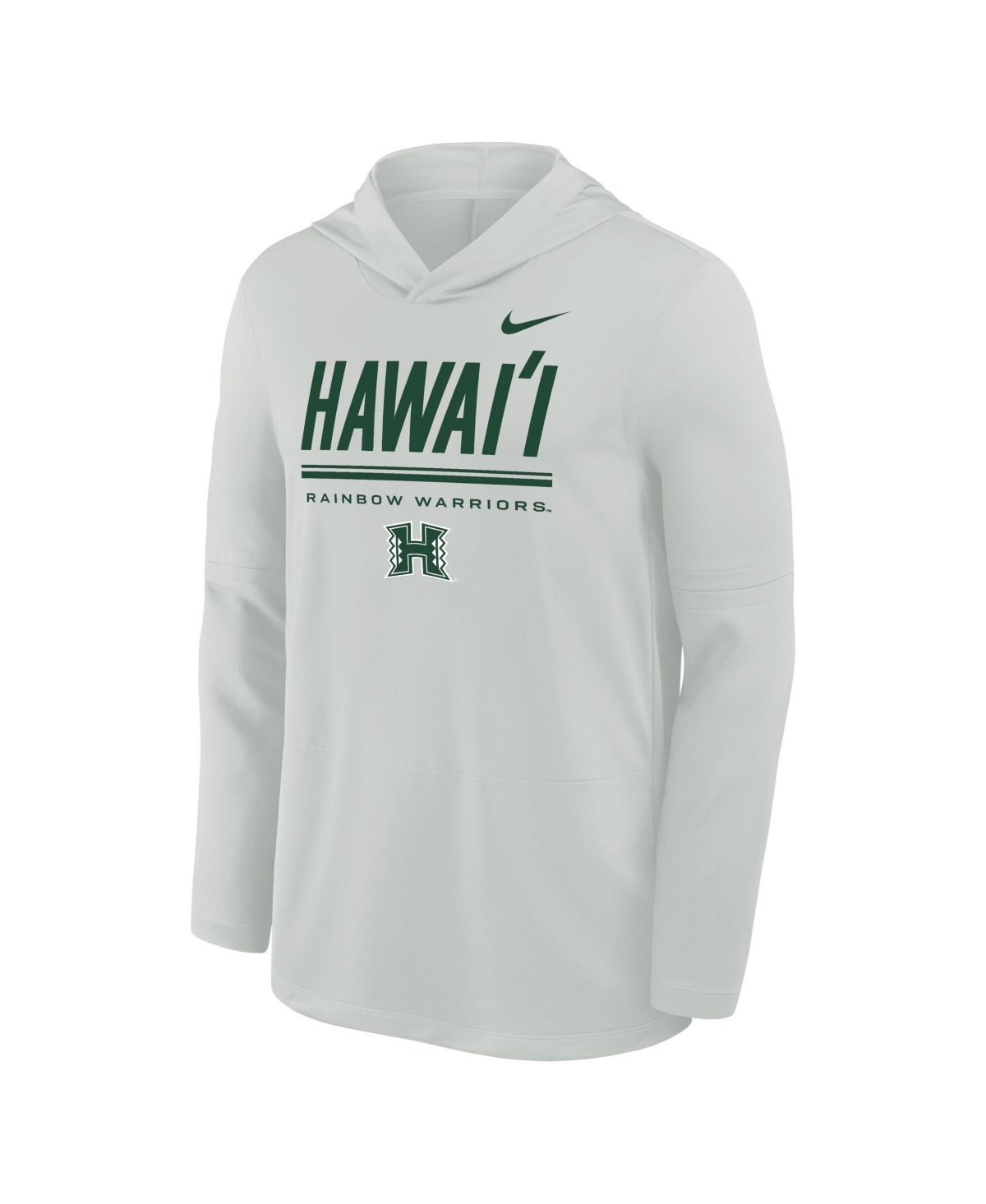 Nike Men's Gray Hawaii Rainbow Warriors Basketball Lightweight Dri-fit Hoodie
