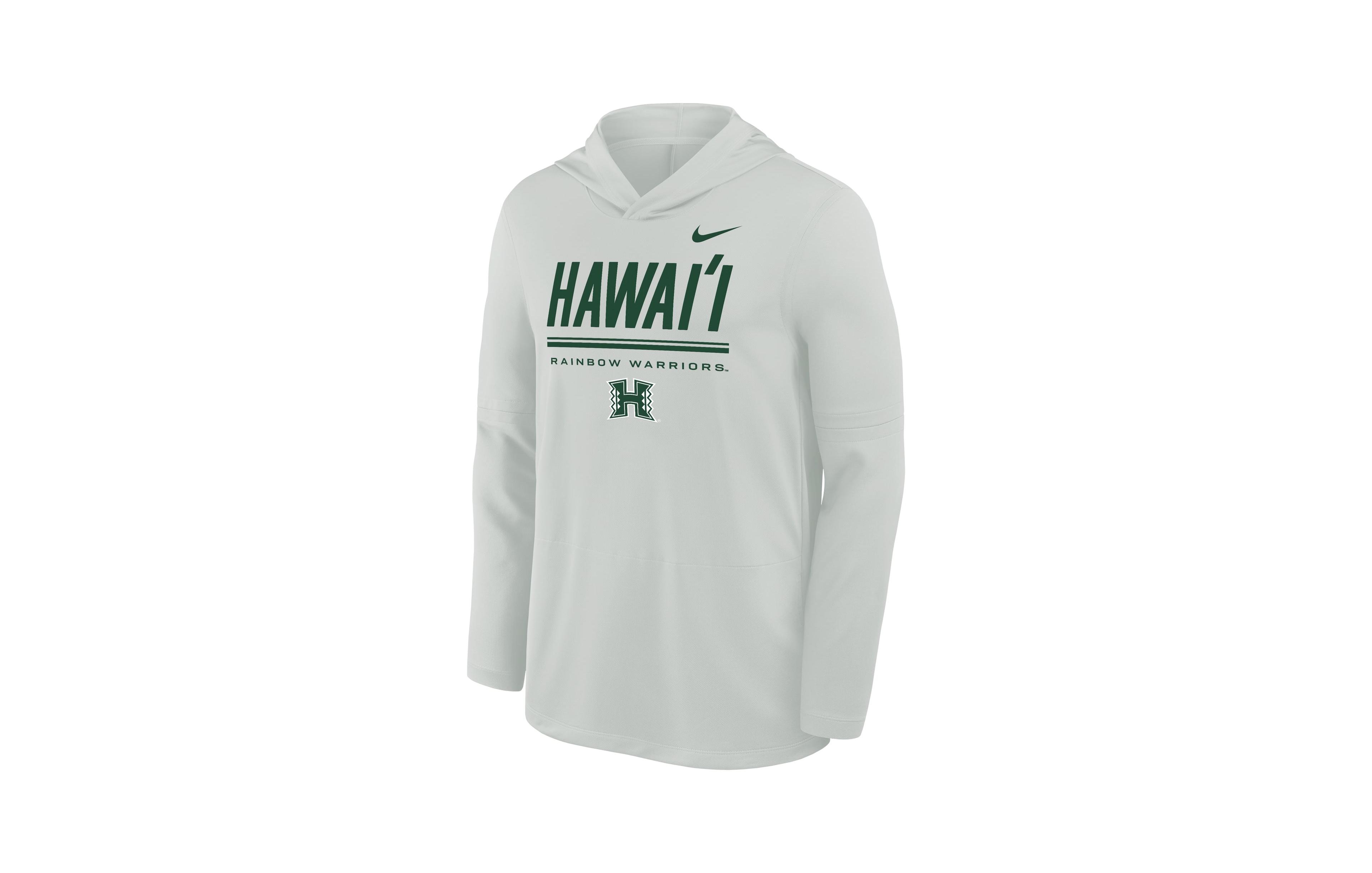 Nike Men's Gray Hawaii Rainbow Warriors Basketball Lightweight Dri-fit Hoodie
