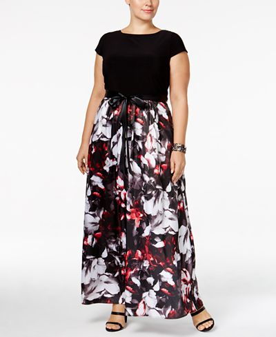 SL Fashions Plus Size Floral-Print Maxi Dress