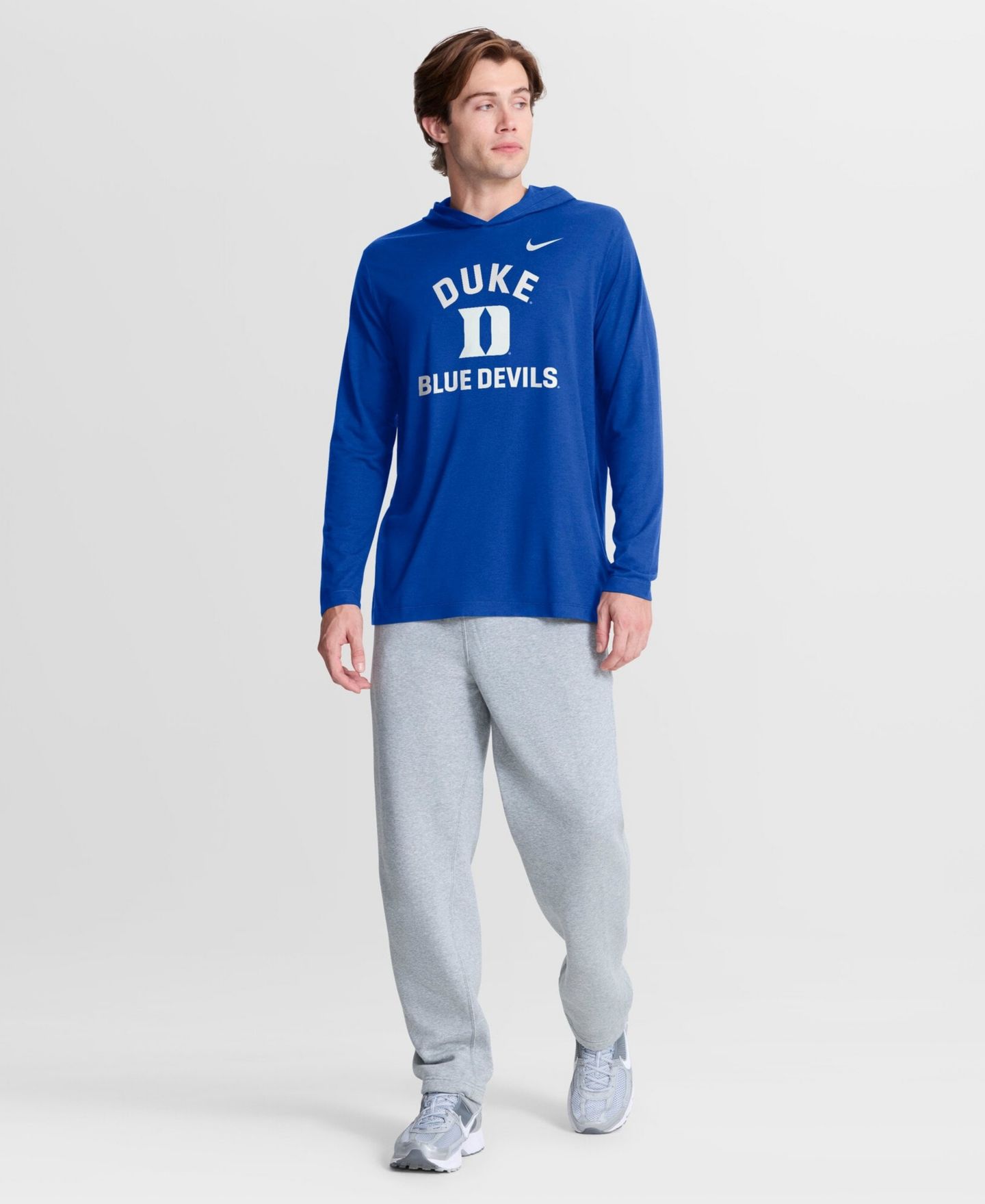 Мужская футболка Nike Royal Duke Blue Devils Primetime Arch Tri-Blend Dri-FIT Long Sleeve Hooded — фото 4