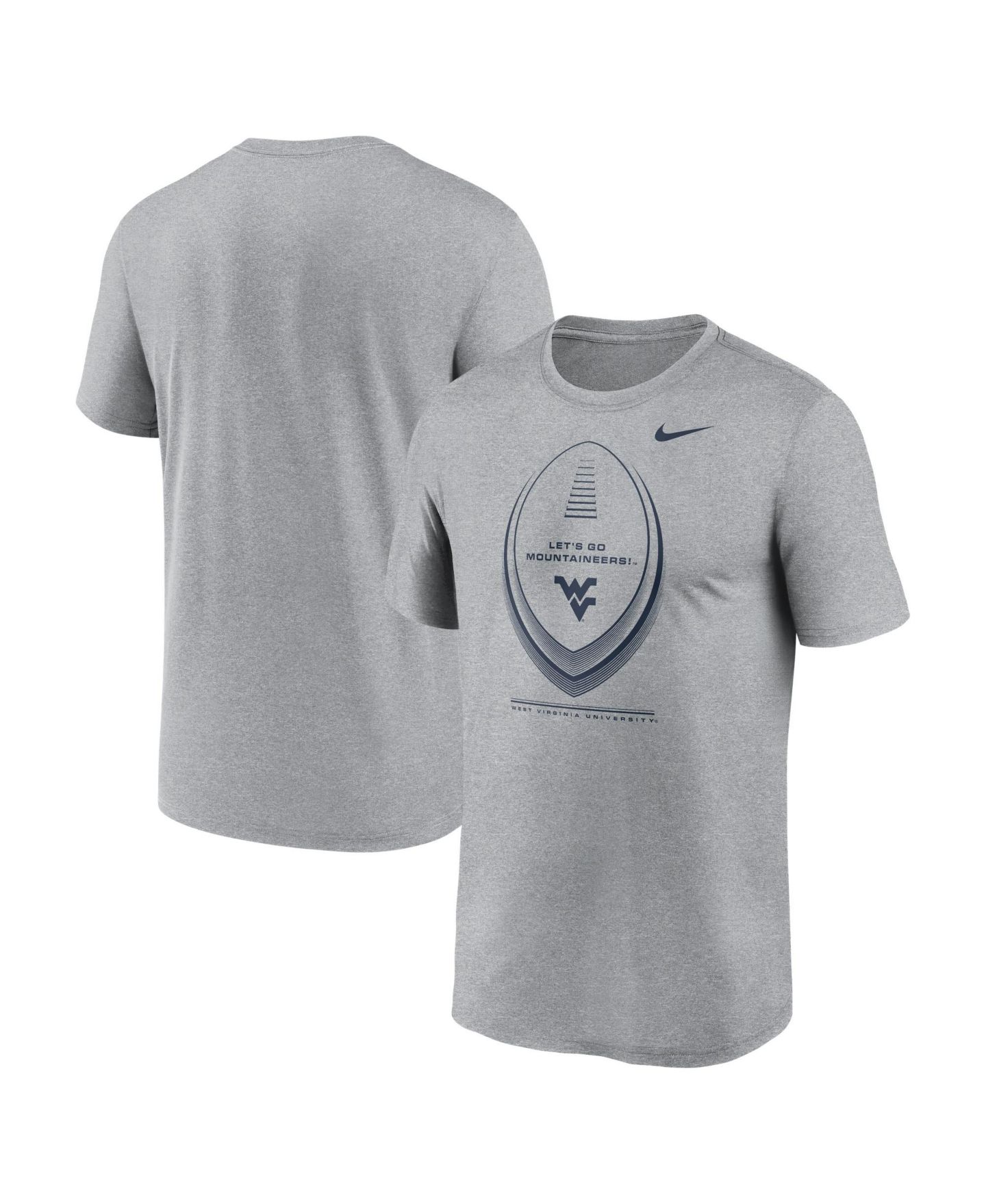 Мужская футболка Nike Gray West Virginia Mountaineers Primetime Legend Football Icon Dri-FIT — фото 1