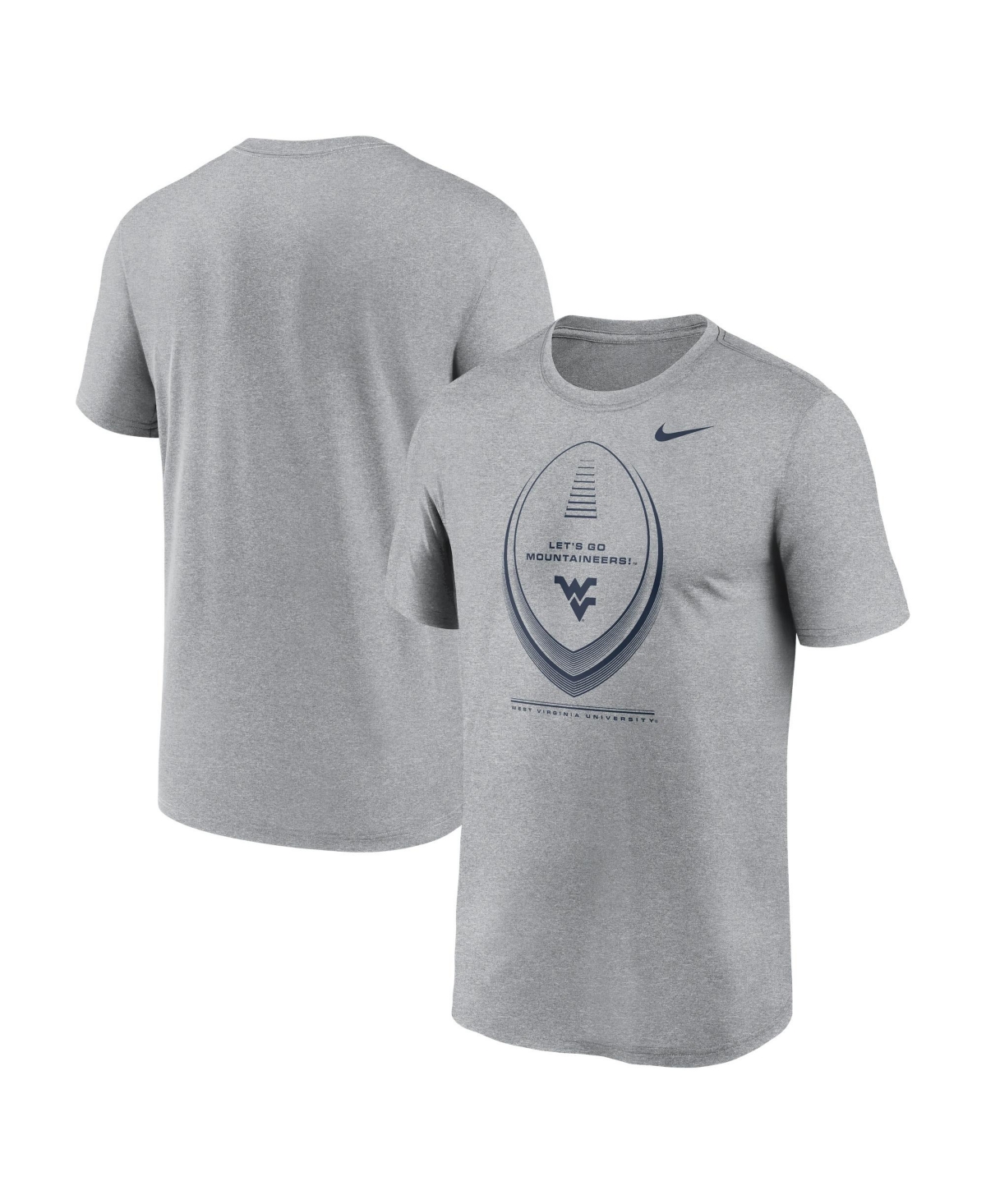 Nike Men's Gray West Virginia Mountaineers Primetime Legend Football Icon Dri-fit T-Shirt