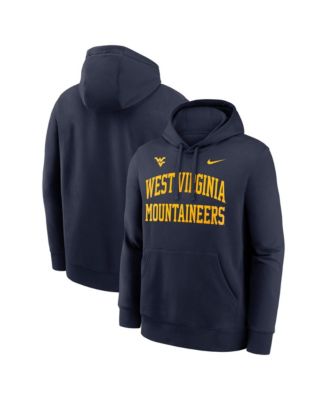 Nike - Men's  Navy West Virginia Mountaineers Primetime Arched Club Fleece Pullover Hoodie Navy